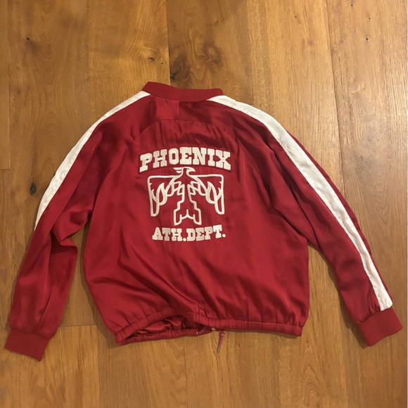 Forever 21 Red Satin Bomber Jacket with Gold Zipper - Picture 2 of 3